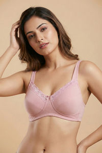 Zivame Double Layered Non Wired 3/4th Coverage Tshirt Bra - Silver Pink — thumbnail 1